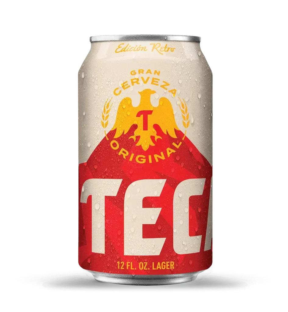 tecate retro can red beer