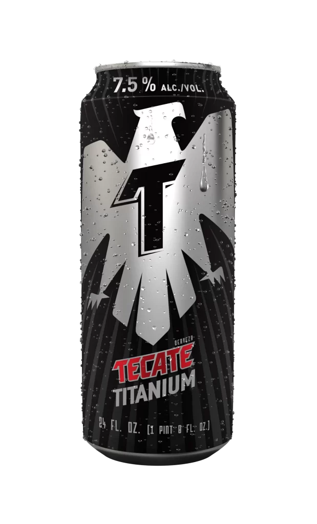 tecate titanium high can black beer