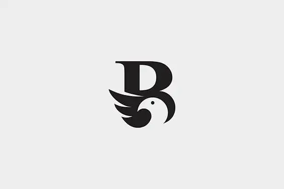 typography letter B bird