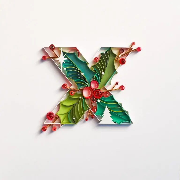 typography letter X paper art
