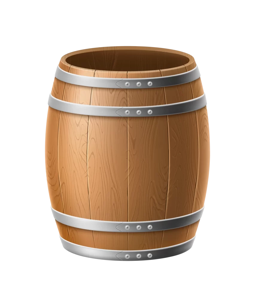 Wooden Barrel Metal Bands Wood Grain