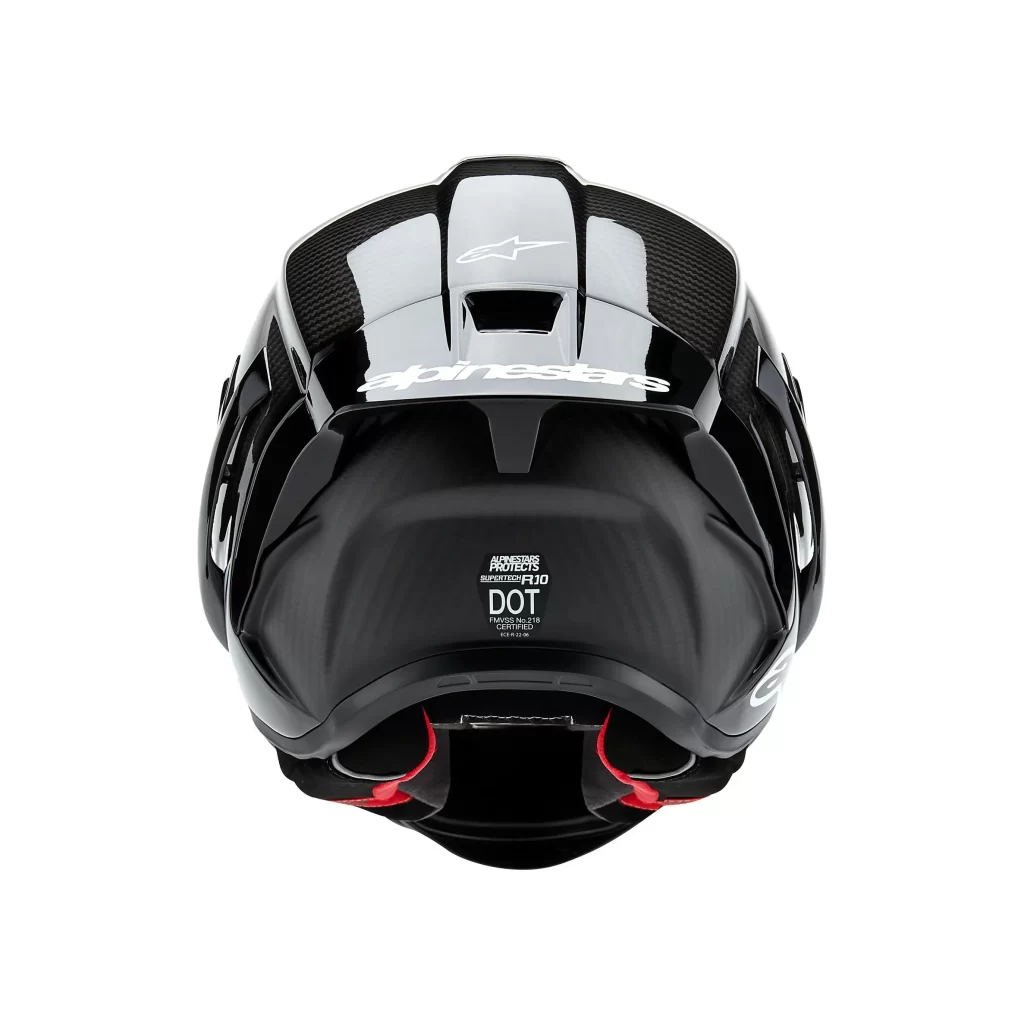 Alpinestars supertech r10 back solid helmet matte glossy black carbon