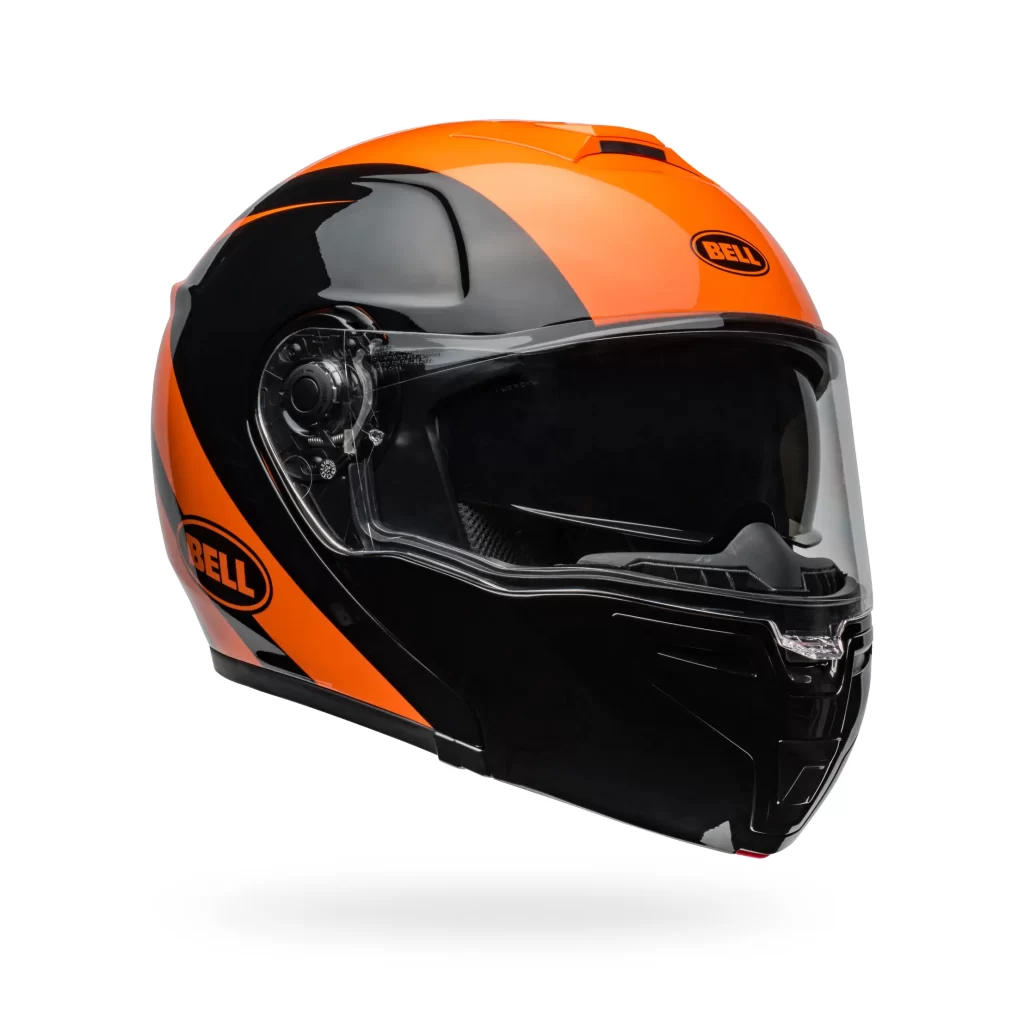BELL Helmets srt modular street motorcycle velo gloss black orange