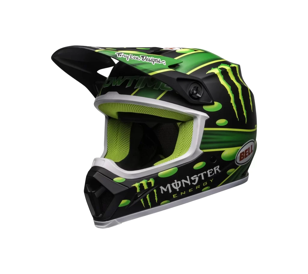 Bell Helmets mx9 mips dirt mcgrath showtime replica matte black green Monster Energy