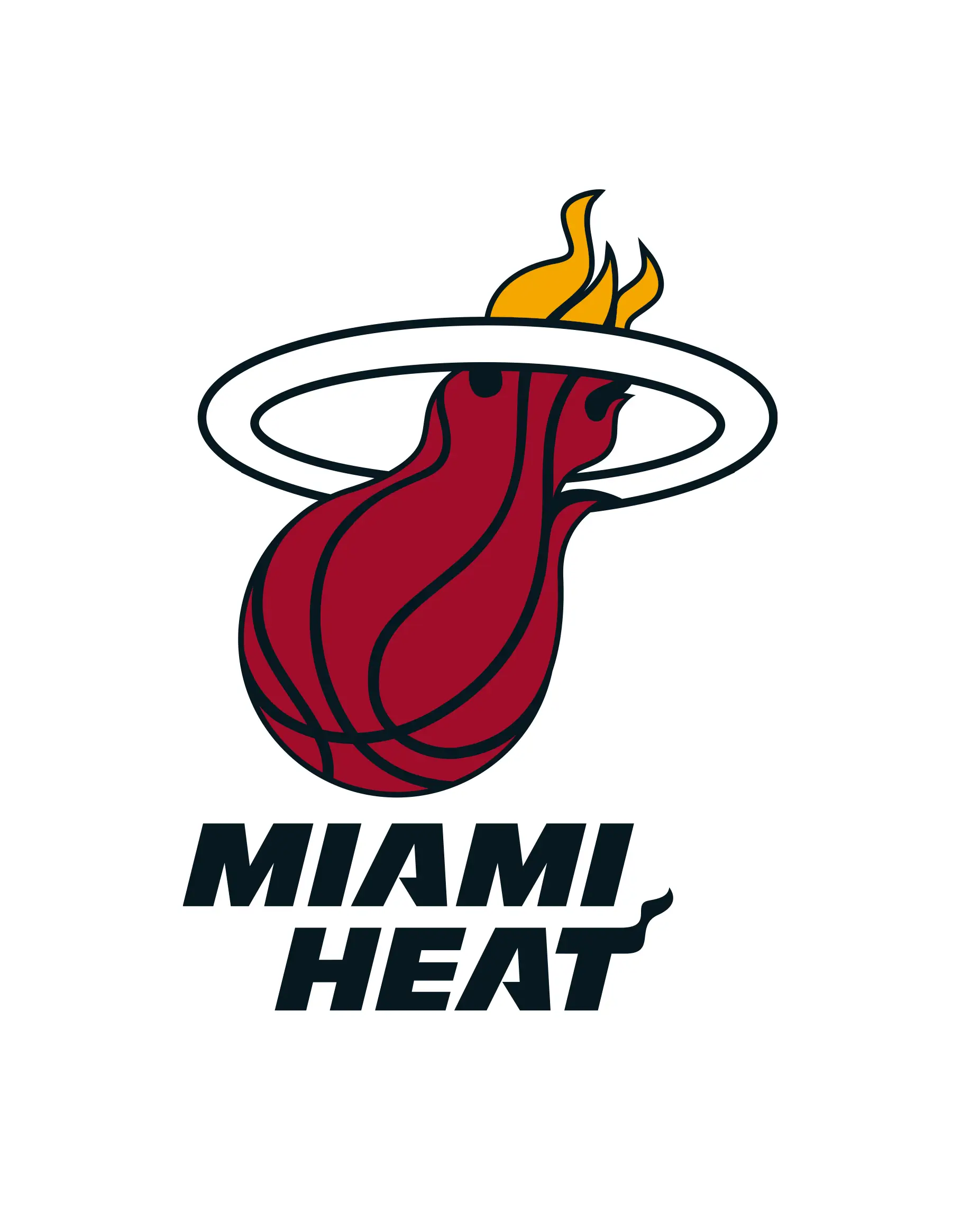 Miami Heat NBA vector logo with flame basketball design