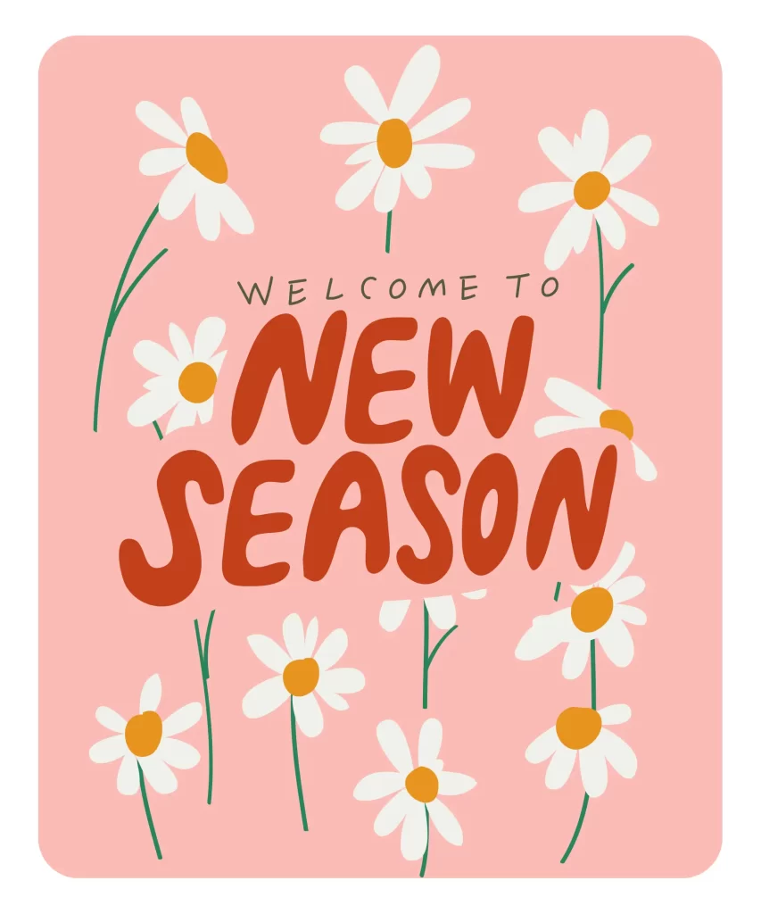 Spring flower white welcome to new season vector illustration