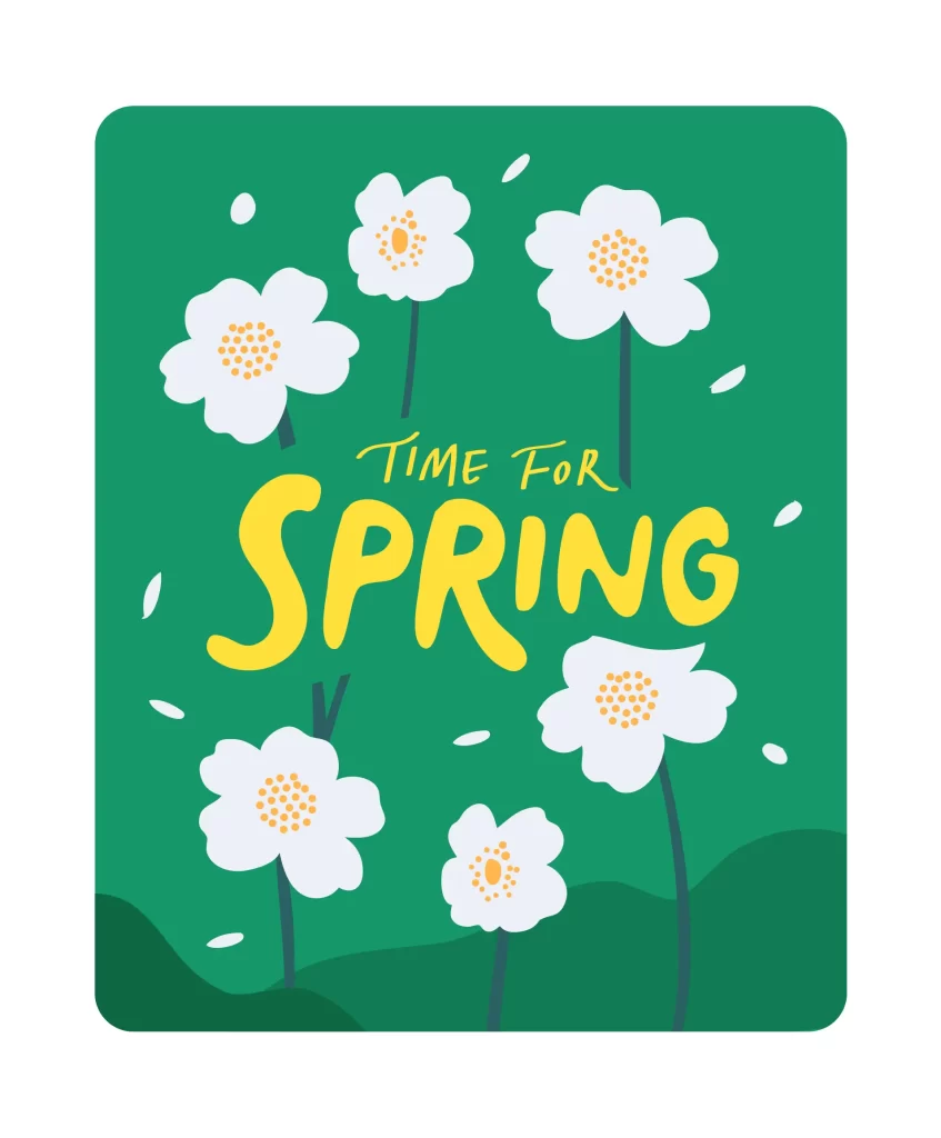 Time for Spring flower vector illustration