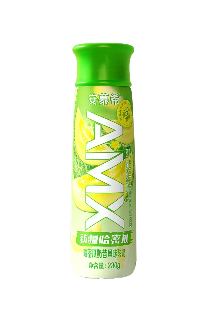 Yili AMX Ambpoeial yoghurt packaging honeydew melon cantaloupe