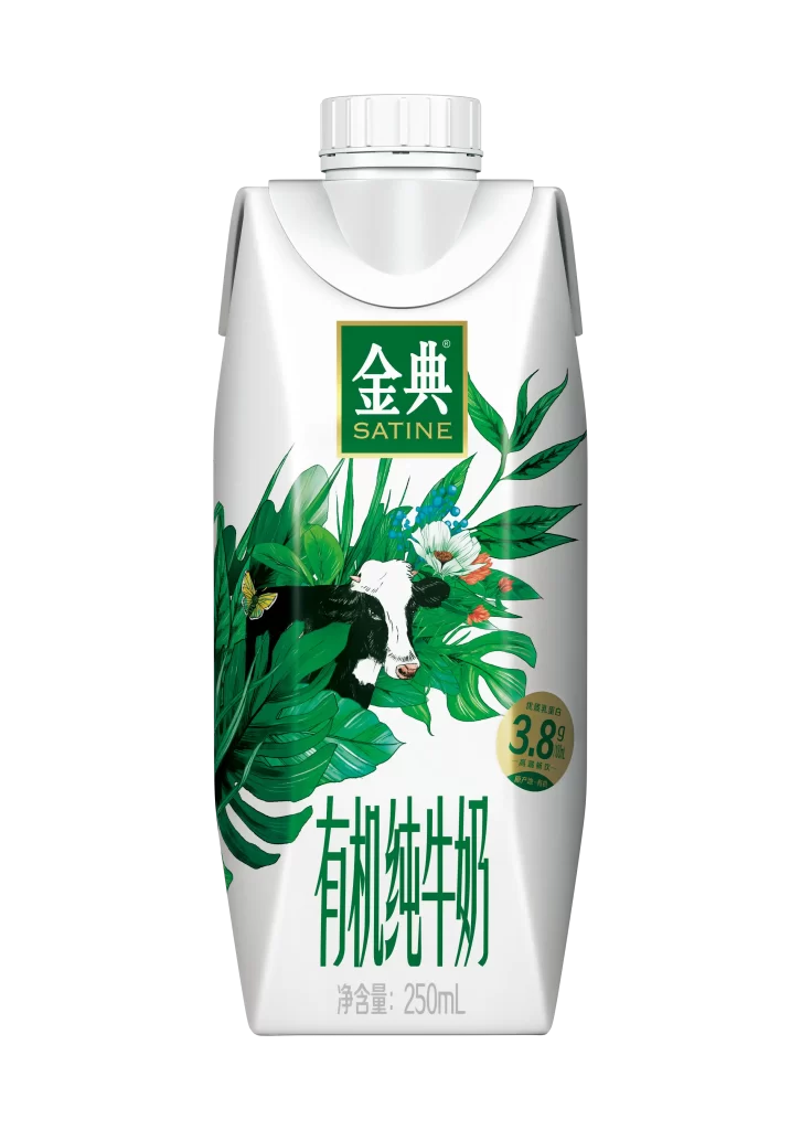 Yili Satine milk packaging 250mL