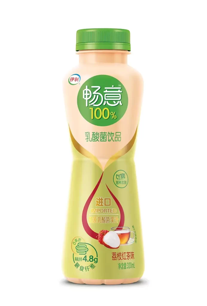 Yili changyi Probiotic Drink packaging lychee black tea 320mL