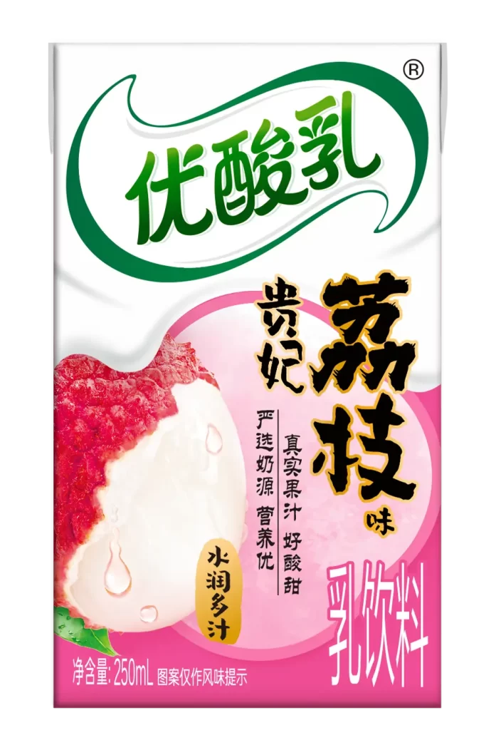 Yili yousuanru packaging front yogurt litchi