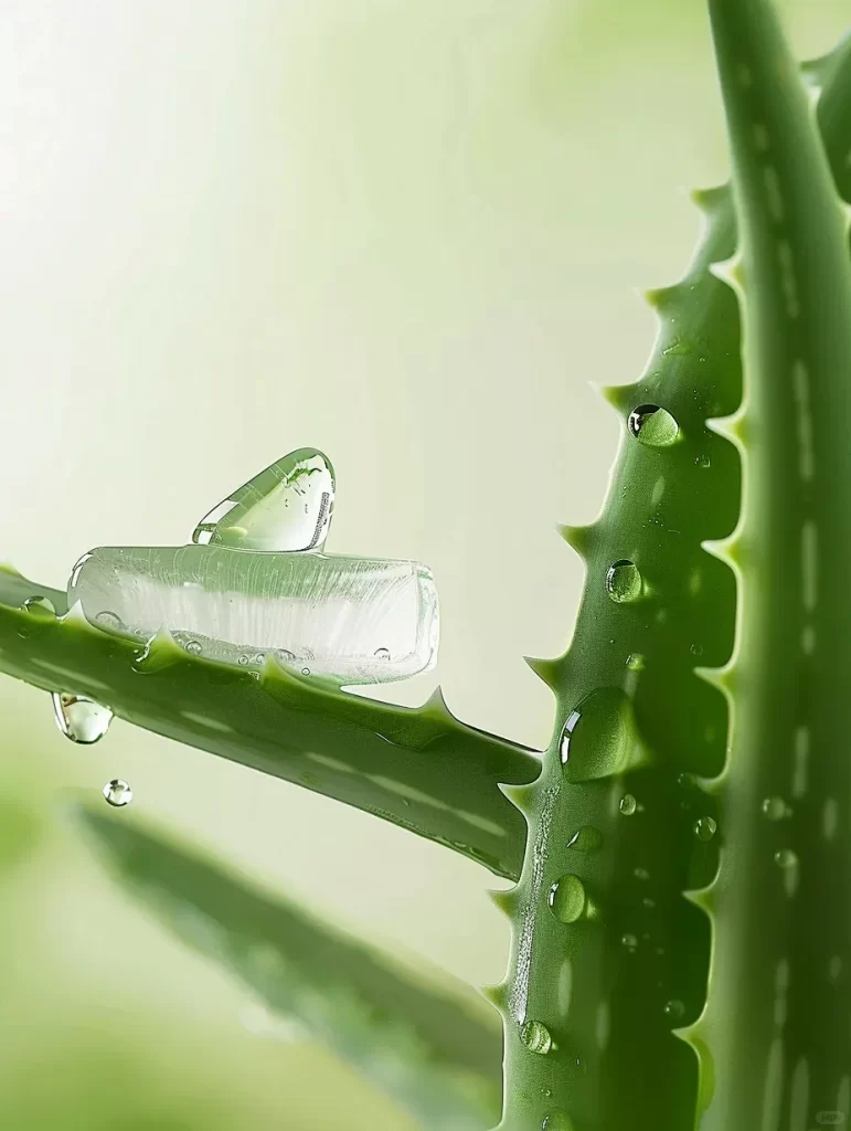 aloe close up water drop
