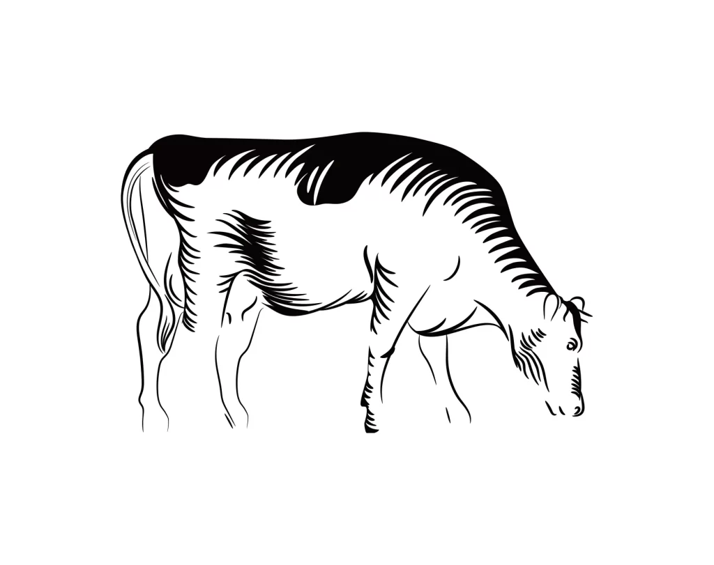 cow vector eating illustration
