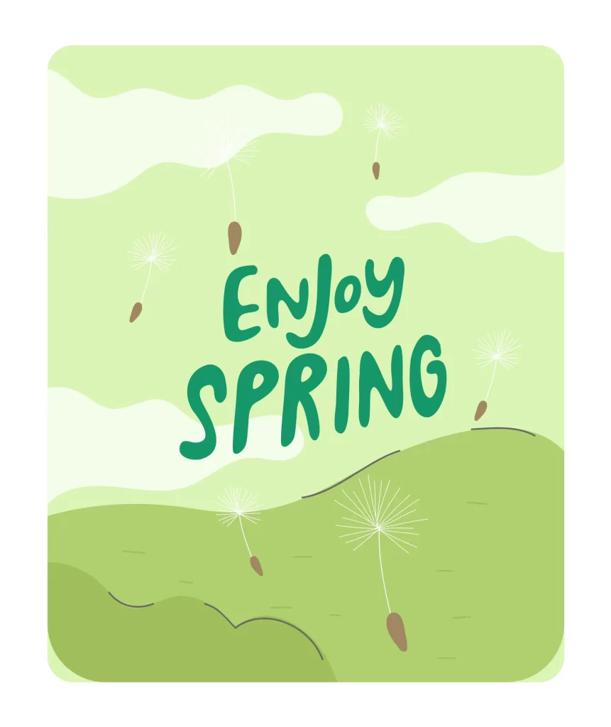 dandelion Enjoy Spring vector illustration