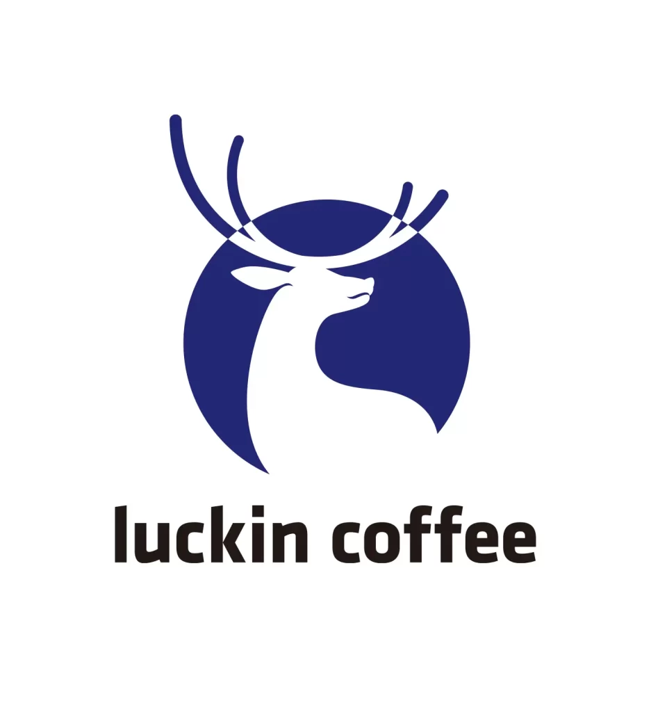 luckin coffee deer vector logo Stacked