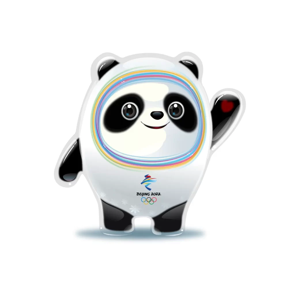 panda mascots 2022 Beijing Winter Olympics Bing Dwen Dwen vector