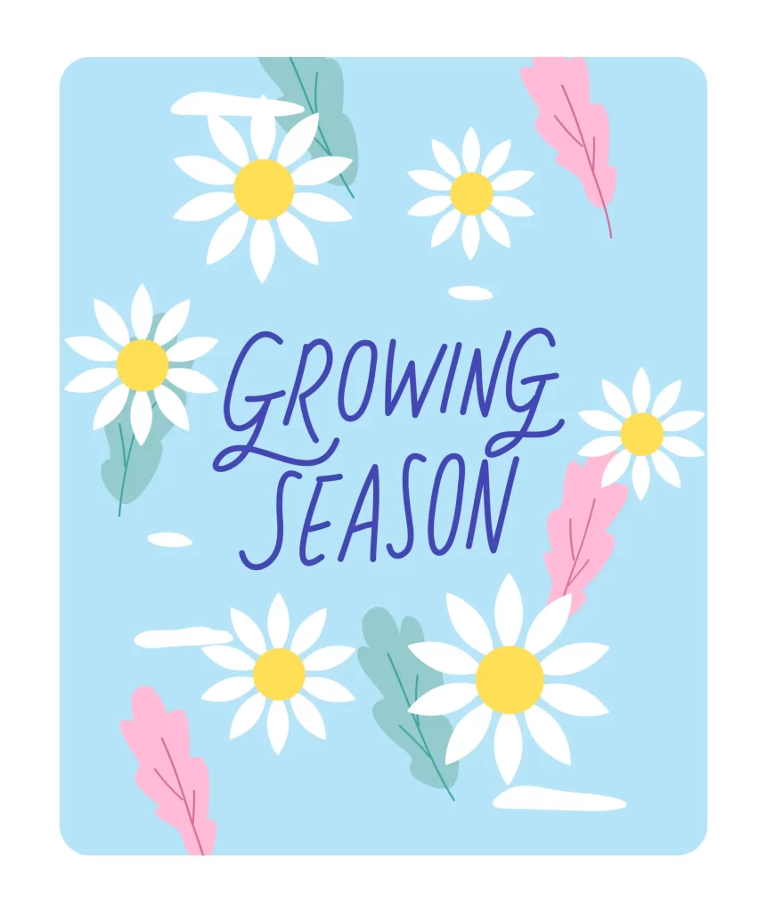 Spring blue flower Growing Season vector illustration