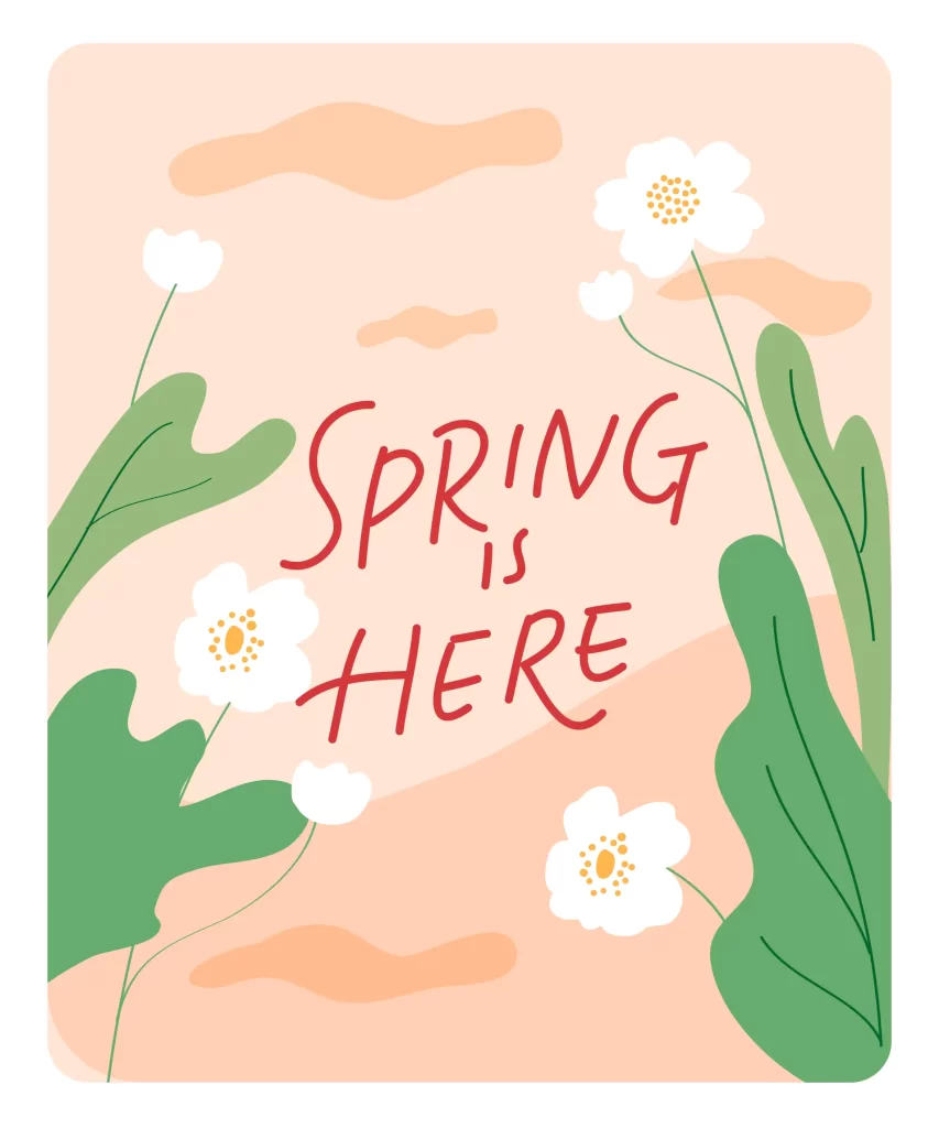 spring is here flower vector illustration