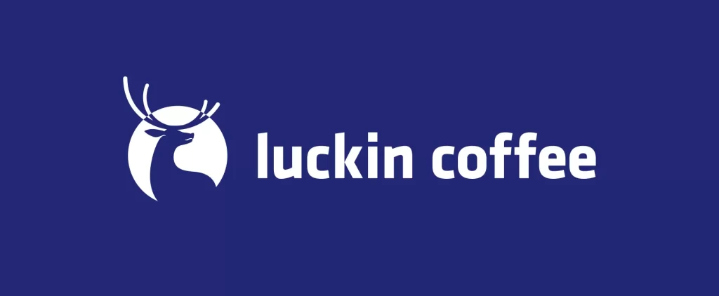 white luckin coffee deer vector logo Horizontal