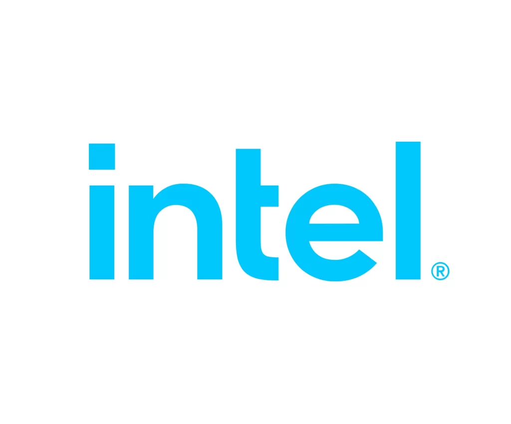 Intel logo light blue vector