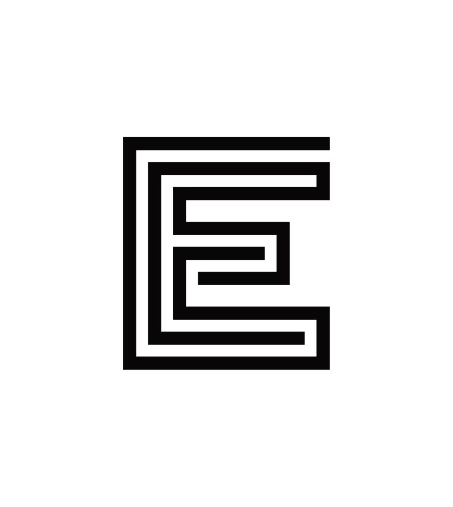 Lines letter E vector logo