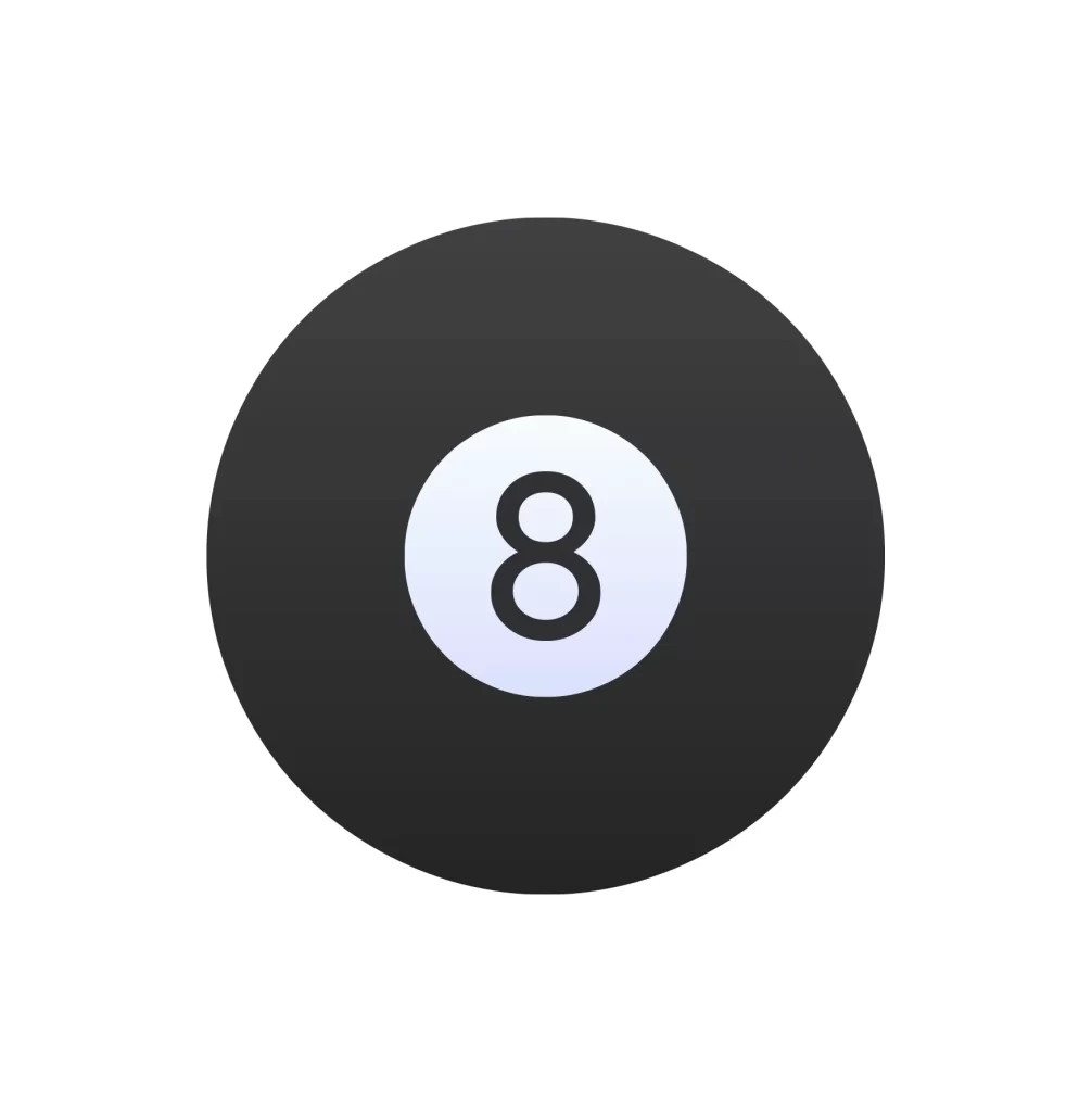 black 8 eight ball pool vector icon logo