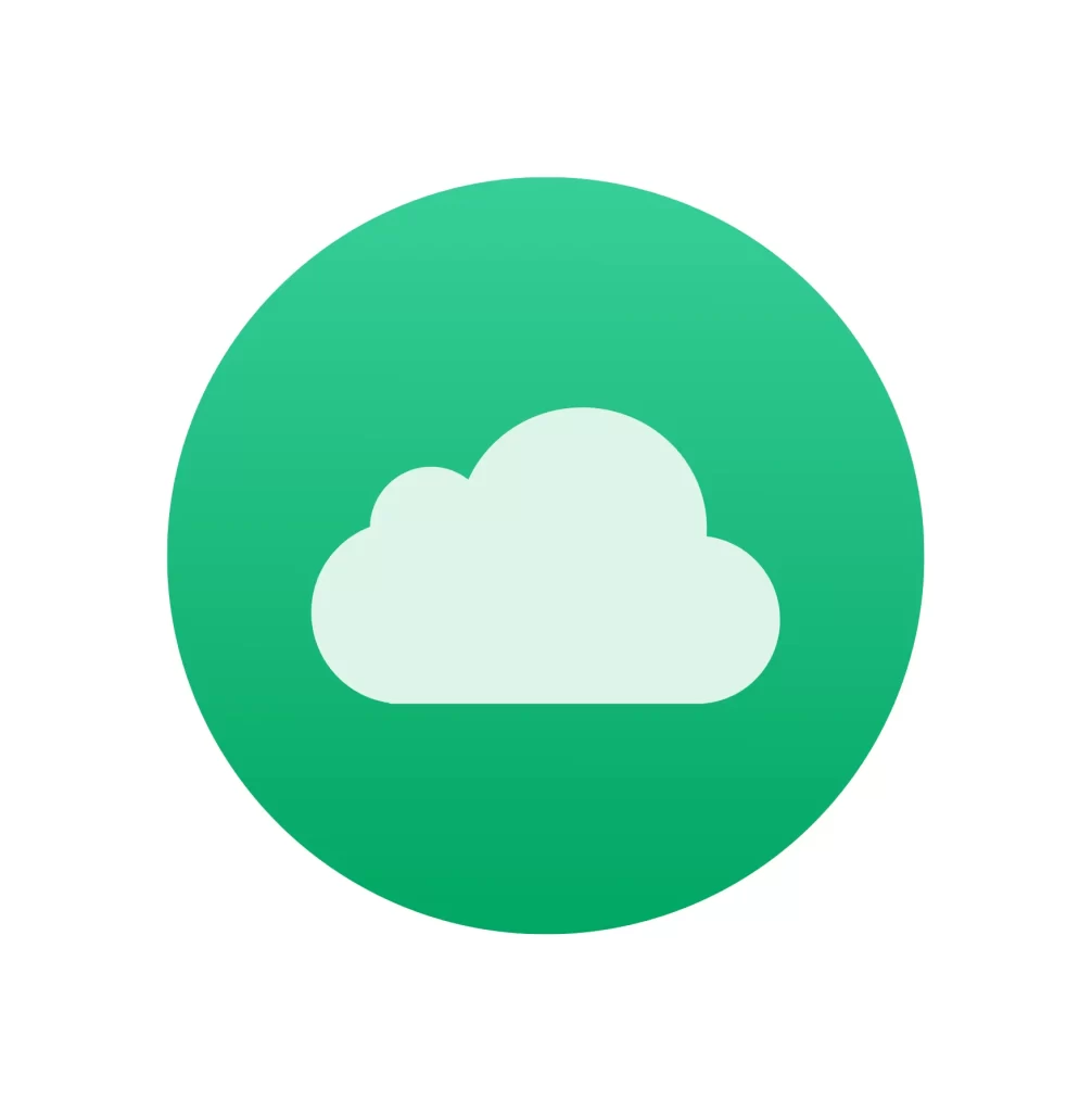 cloud data green icon vector logo