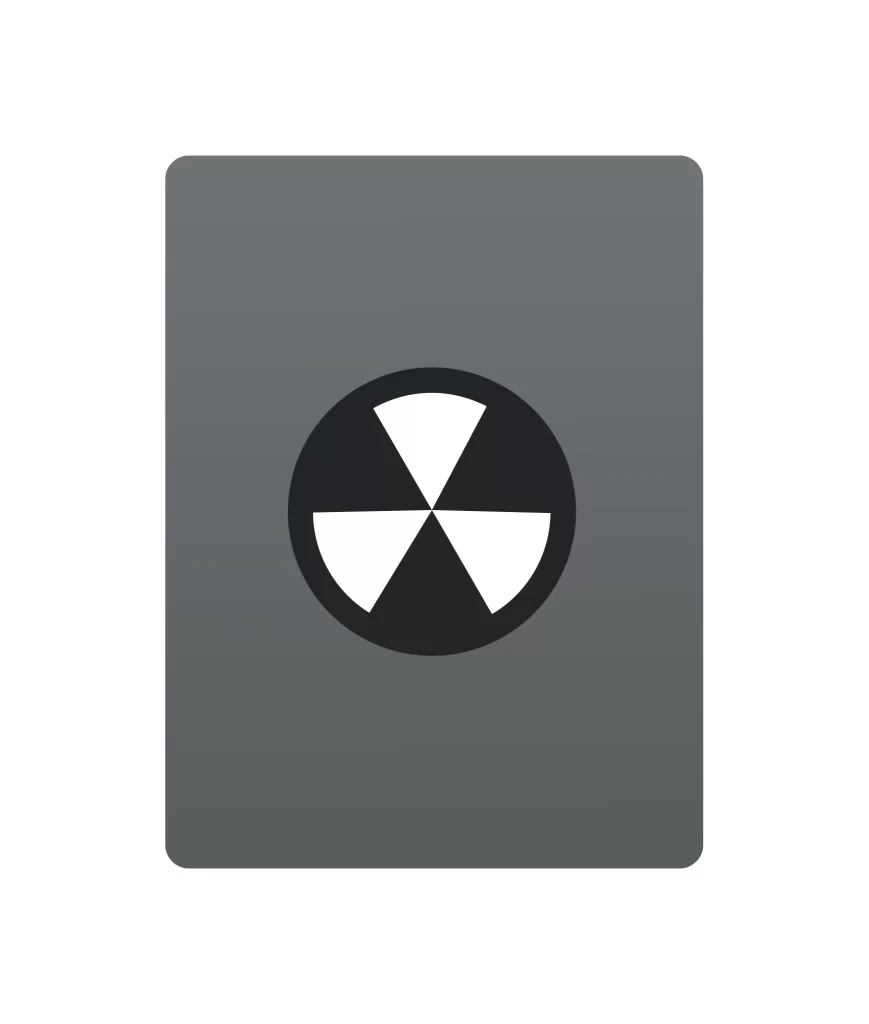 radioactive hazard label vector icon