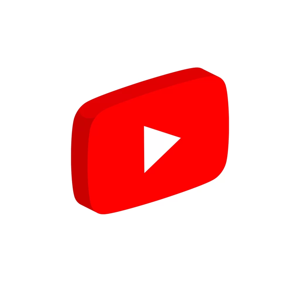 3d youtube vector logo