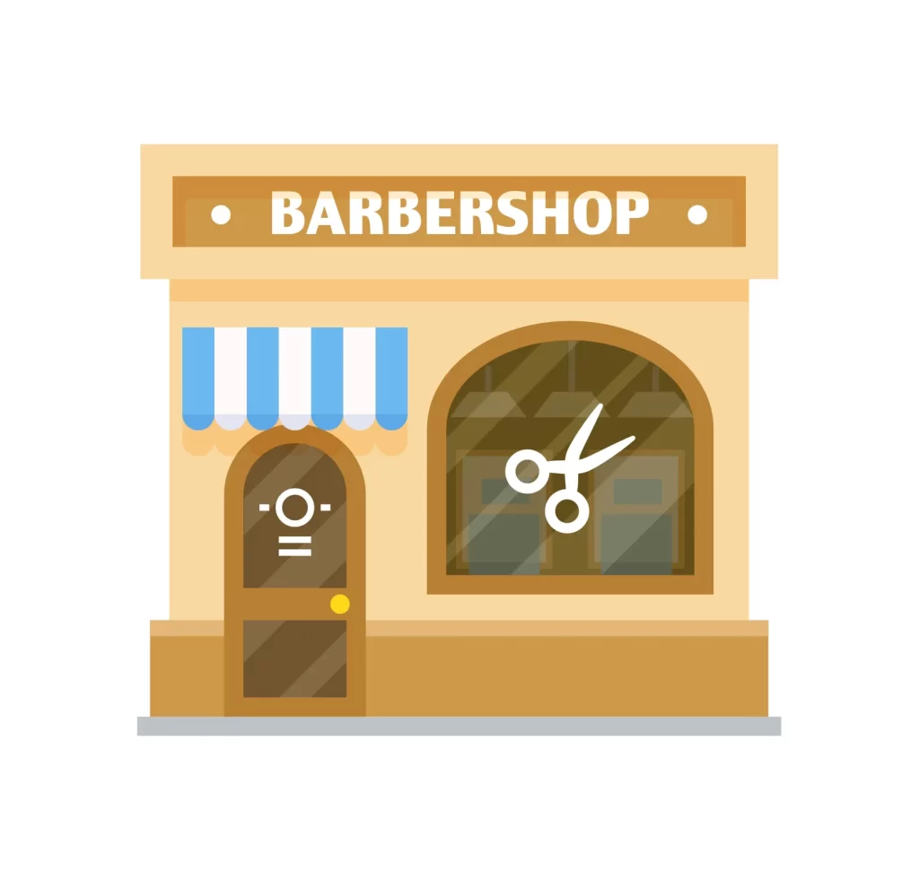 Barbershop vector illustration shop facade