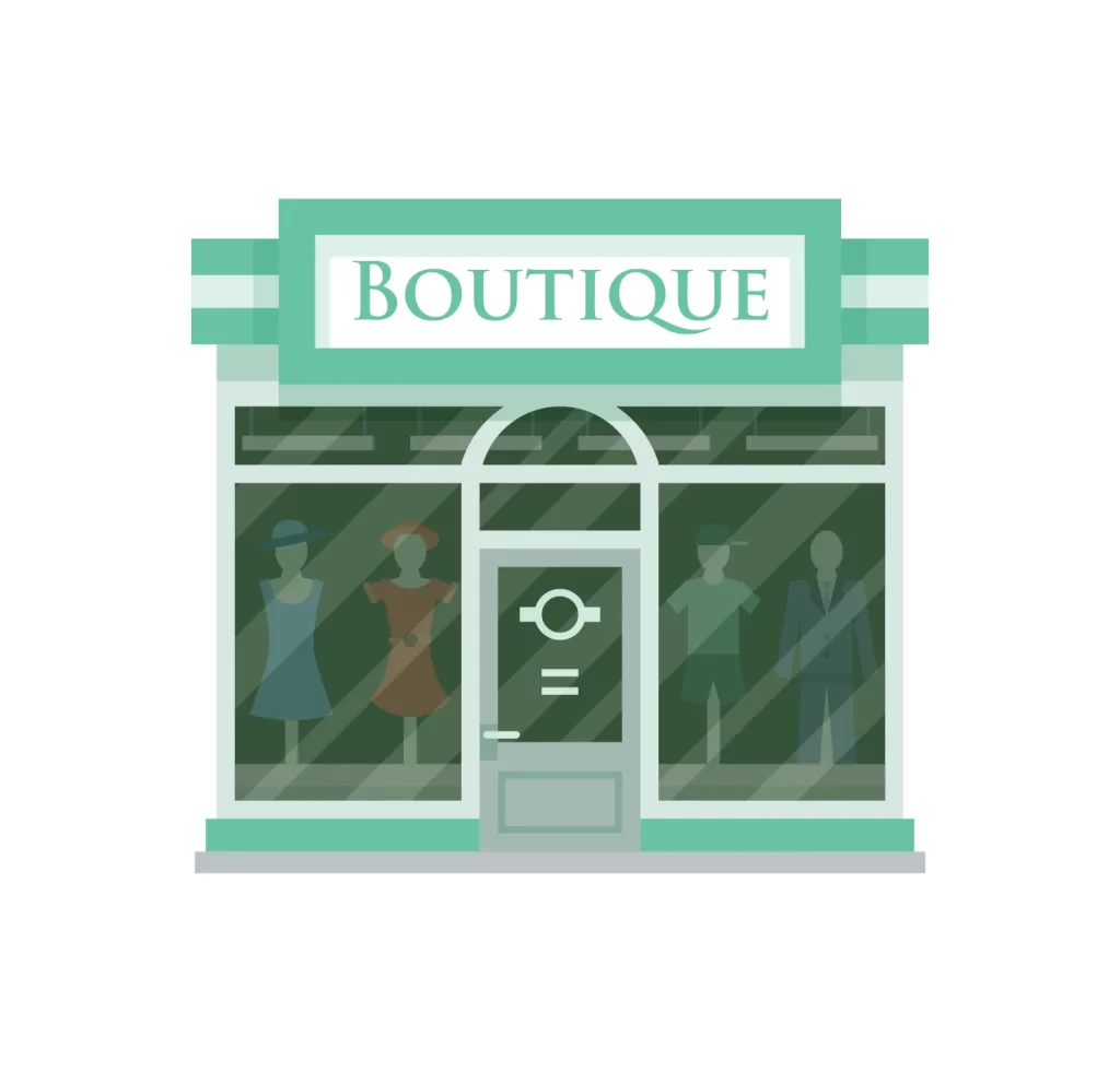 Boutique shop facade vector illustration