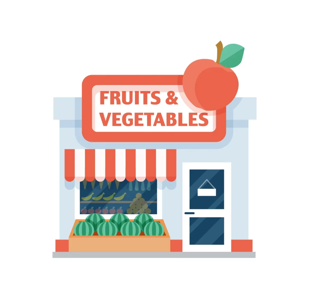 Fruits & Vegetables shop vector illustration