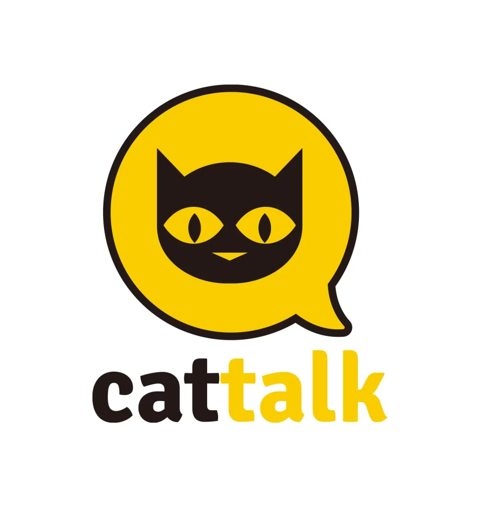 cat talk chat vector logo