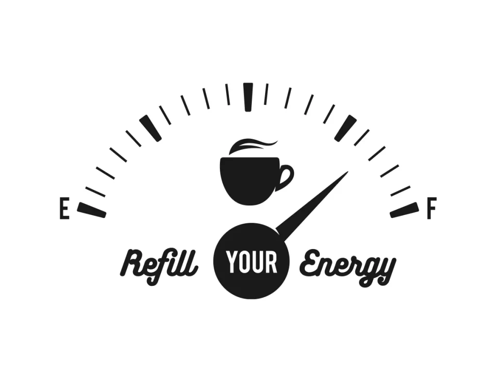 coffee energy tachometer speedometer vector logo