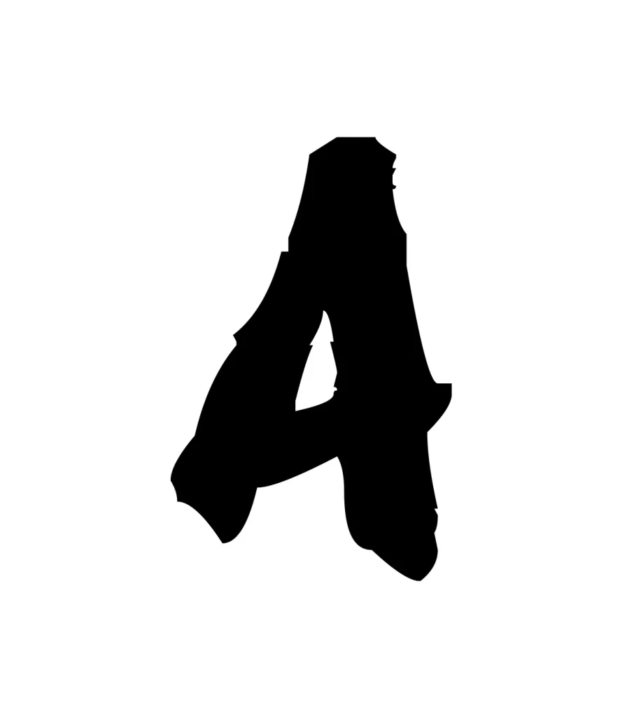 letter A calligraphy handwriting vector logo