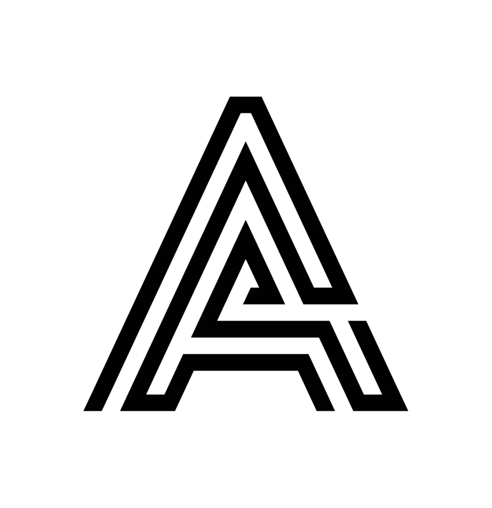 letter A vector logo lines