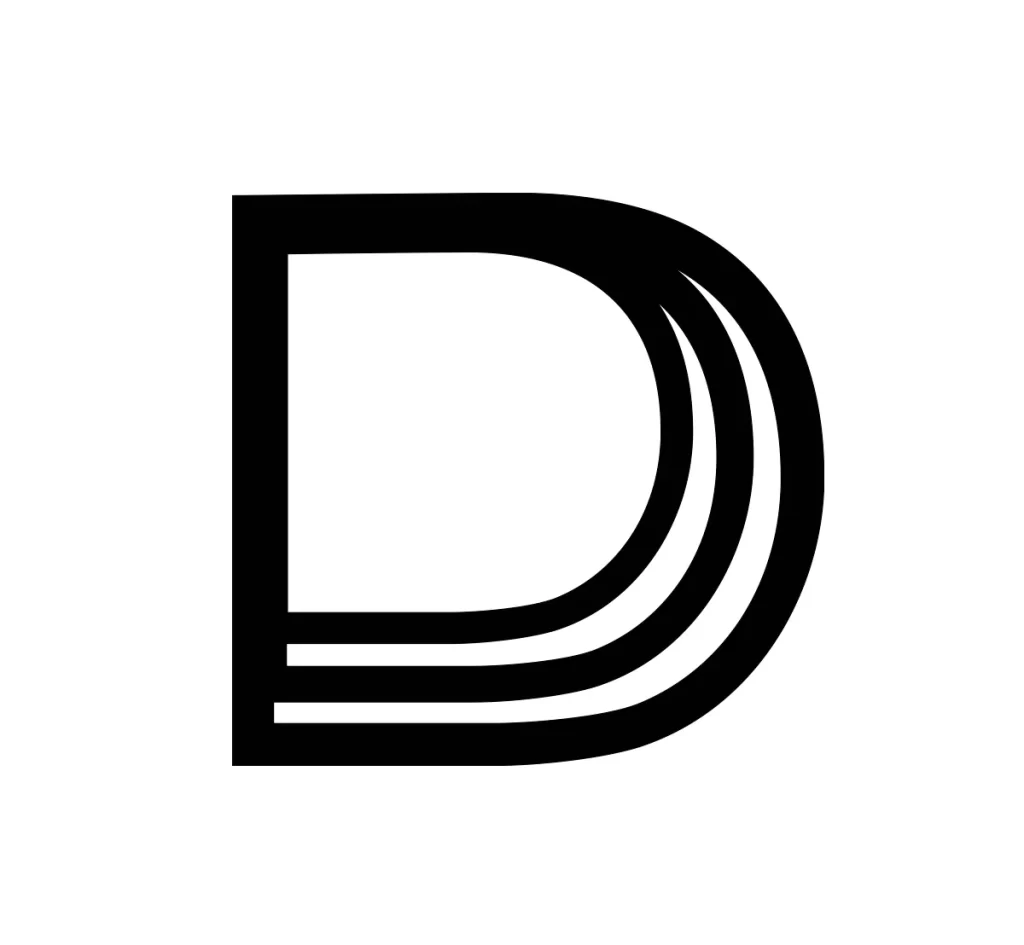 letter D lines vector logo