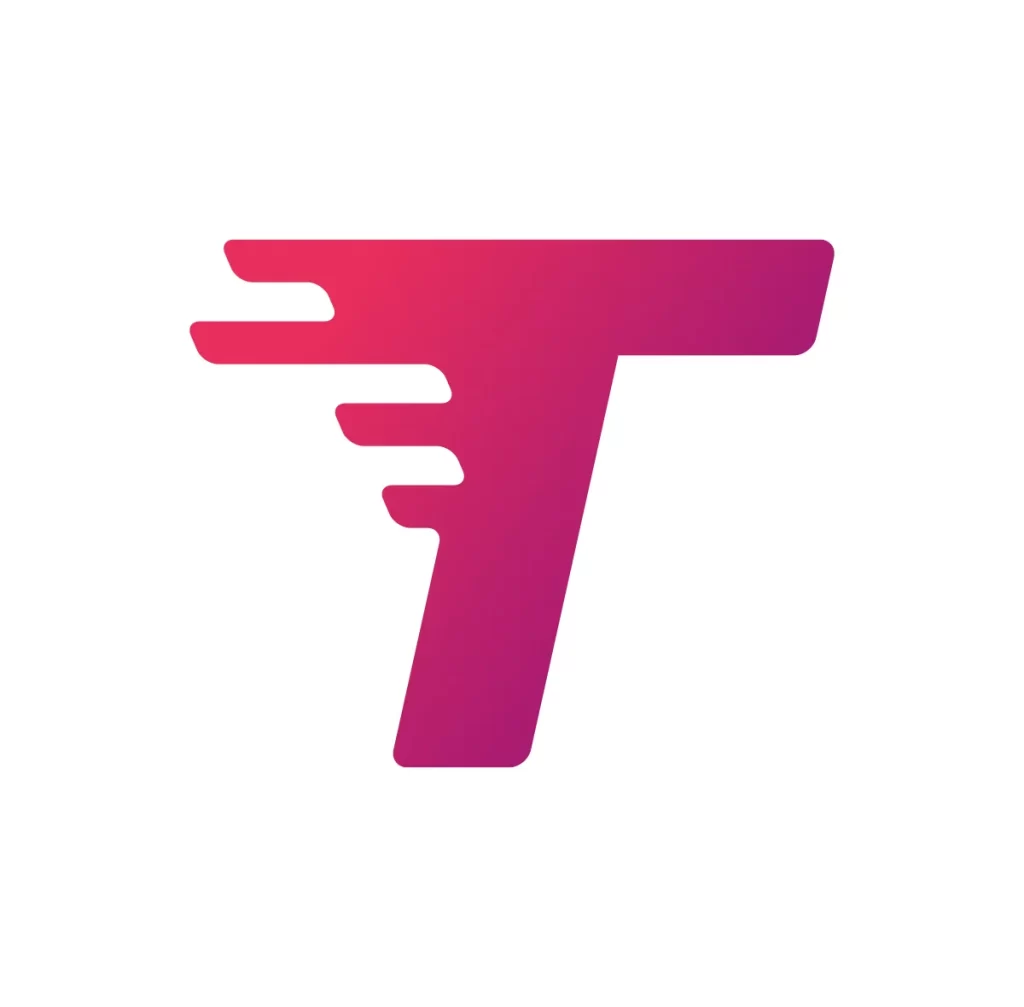 letter T speed vector logo