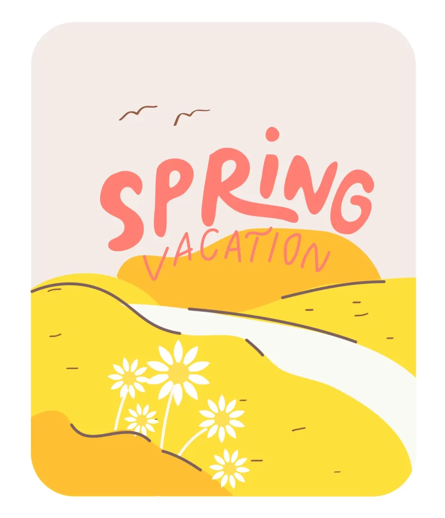 meadow Spring Vacation vector illustration