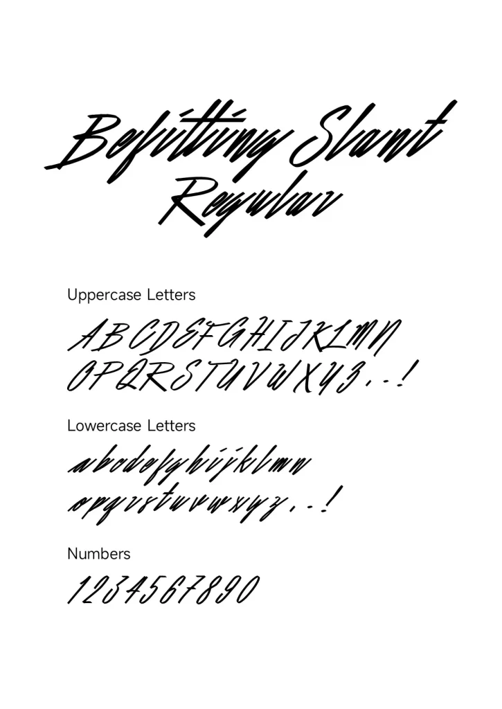 Befitting Slant font download