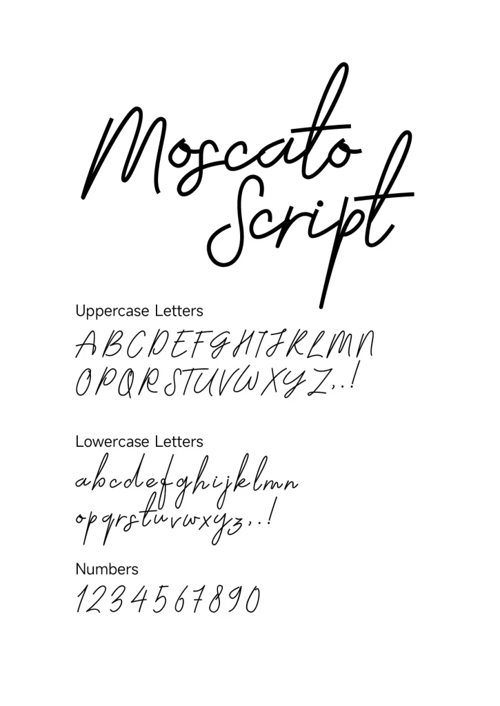 Moscato Script font download