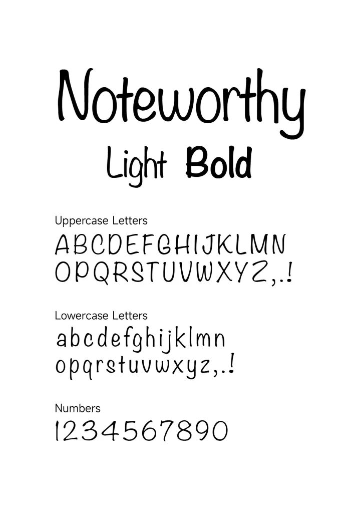 Noteworthy font download