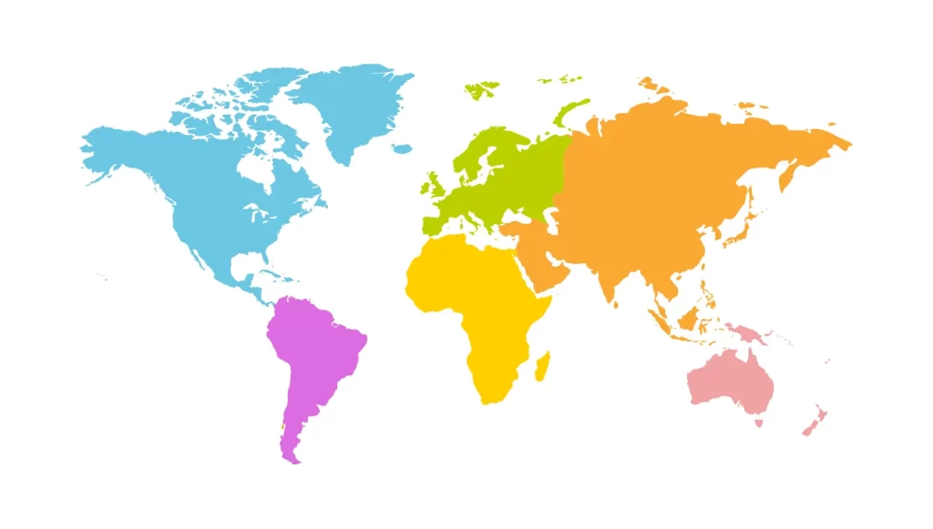World map colorful vector illustration