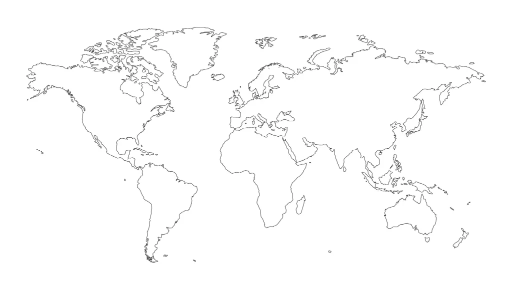 World map vector illustration lines outline