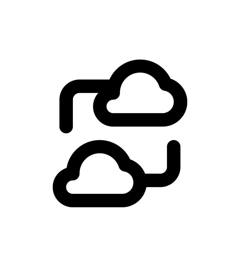 cloud data sharing vector icon