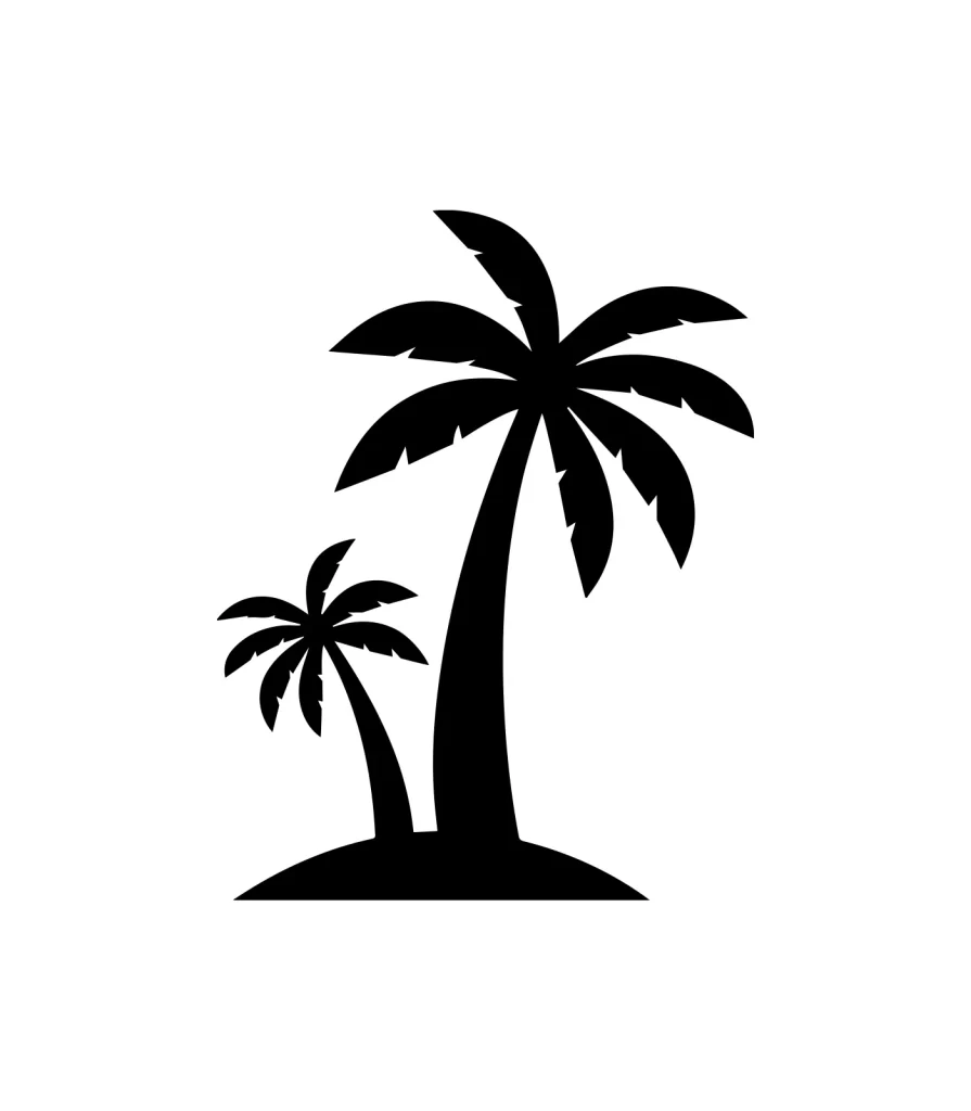 coconut palm tree vector icon illustration
