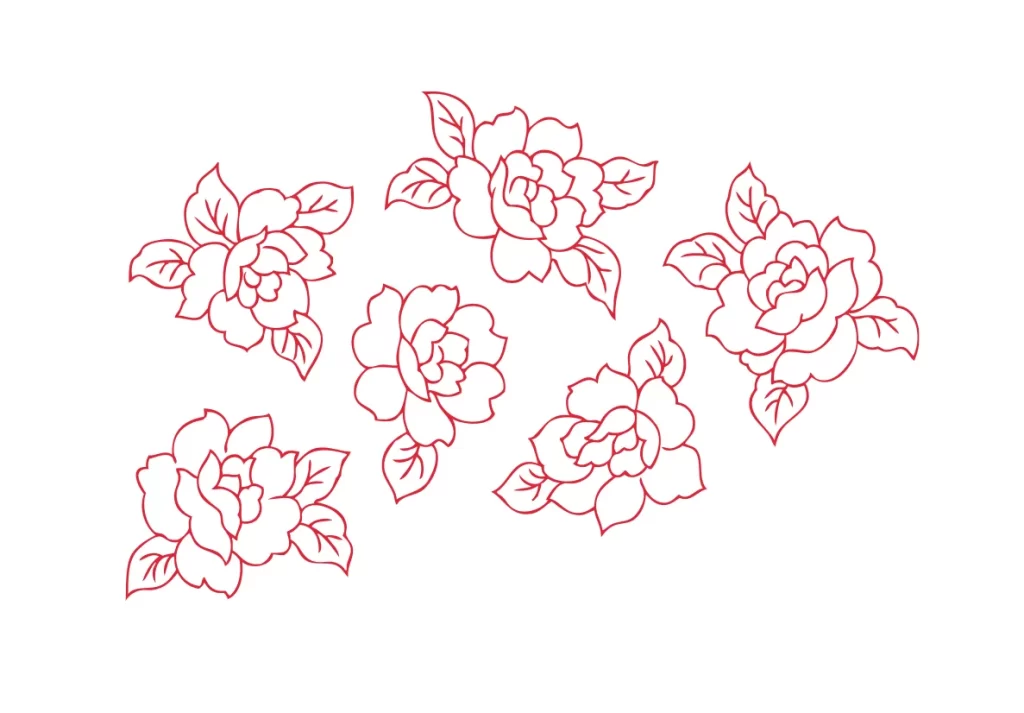 flower peony lines vector illustration