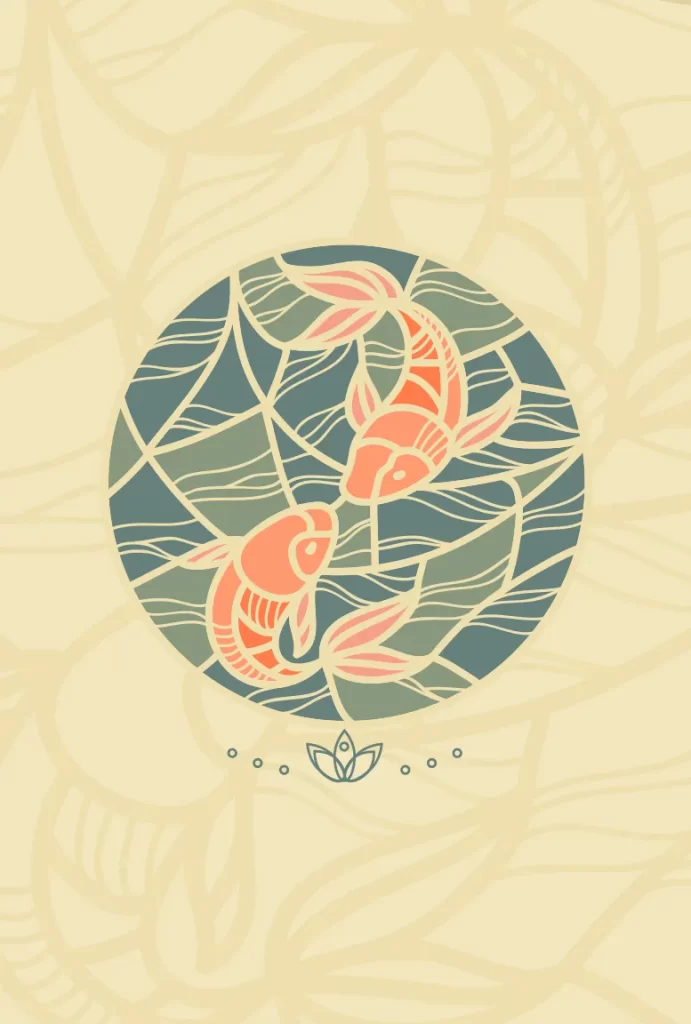 koi fish pattern vector illustration