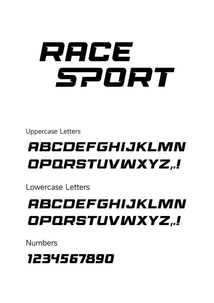 Race Sport font download