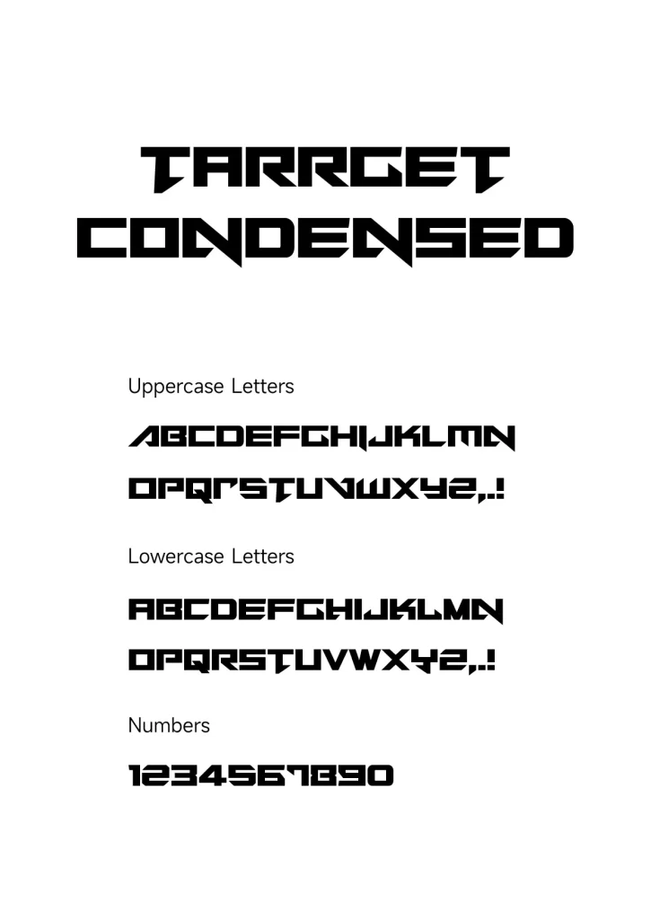 tarrget condensed font download